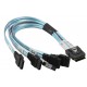 Kabel Ipass Molex SFF-8087 na 4 SATA 23CM Supermicro CBL-0118L-02