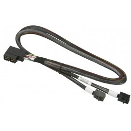 Kabel 2x MiniSAS HD prostokątne na 2x MiniSAS HD 65cm Supermicro CBL-SAST-0670